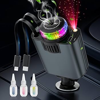 5 in 1 Retractable Car Charger with Aromatherapy and Starlight USB C Car Charger