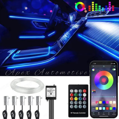 Upgrade your car interior with 6-piece ambient lights featuring stylish colors, easy installation, premium quality, and a modern driving atmosphere.