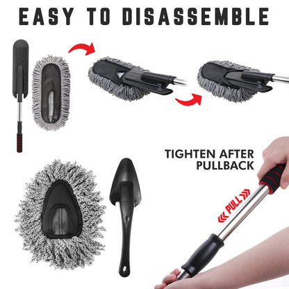 Car Wash Cleaning Brush Duster Dust Wax Mop Microfiber Telescoping Tool For Vehicle Exterior And Interior Cleaning