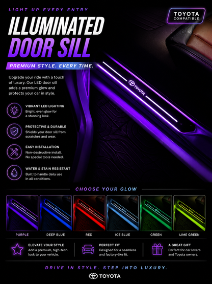 Luxury Car LED Door Sill Protector Covers – Universal Car Scuff Guards (4PCS)