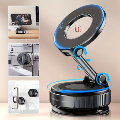 360° Rotating Magnetic Phone Holder, Foldable & Retractable, Universal Compatibility with Phone 16/15/14/13/12, ABS Material, Non-Waterproof, Portable for Car/Shower/Travel/Gym/Smooth Mirror