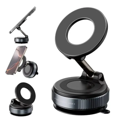 360° Rotating Magnetic Phone Holder, Foldable & Retractable, Universal Compatibility with Phone 16/15/14/13/12, ABS Material, Non-Waterproof, Portable for Car/Shower/Travel/Gym/Smooth Mirror