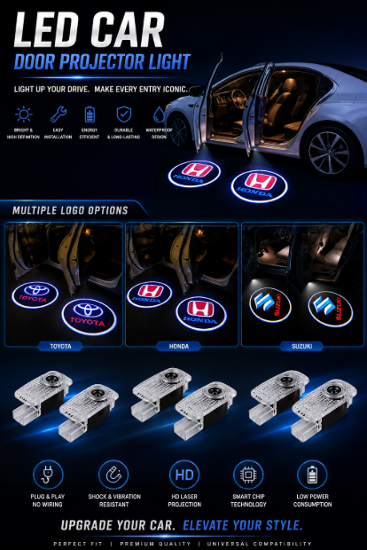 Premium LED Car Door Logo Projection Lights For All Car Brands