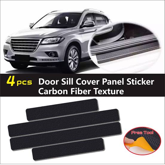Car Carbon Fiber Door Sill Protectors | Protect Against Scratches & Wear(4PCS)