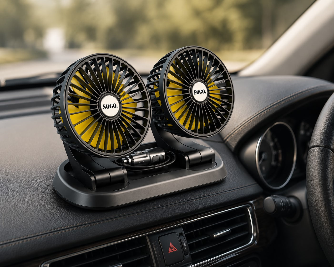 SOGO LONG NECK FOLDABLE DOUBLE HEADED FAN - 360 ROTATION
