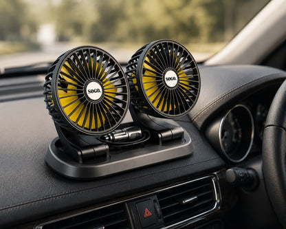 SOGO LONG NECK FOLDABLE DOUBLE HEADED FAN - 360 ROTATION