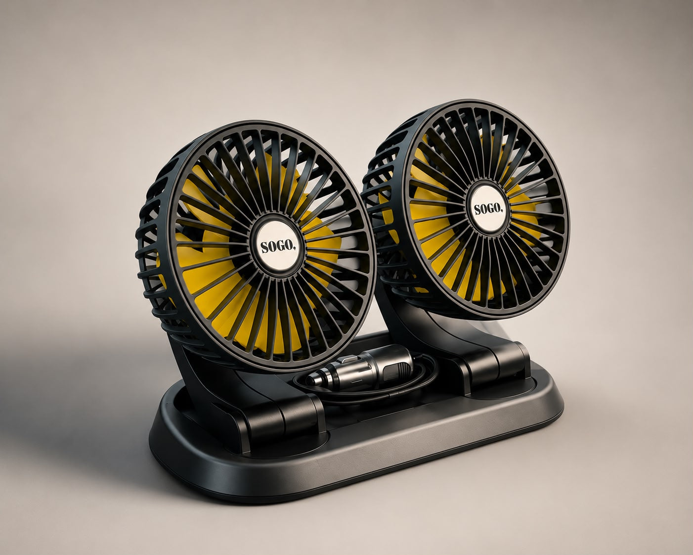 SOGO LONG NECK FOLDABLE DOUBLE HEADED FAN - 360 ROTATION